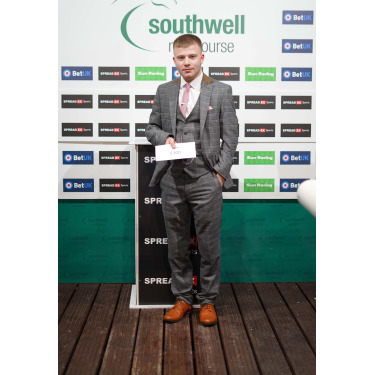 The winner of the best dressed competition at Southwell Racecourse.
