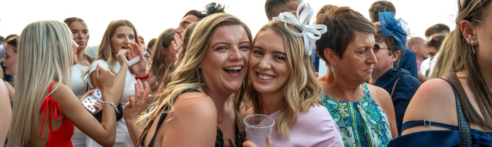 The crowd at Southwell Racecourse enjoying Ladies Day