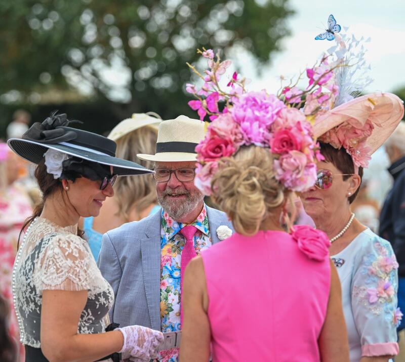 A group of race goers in fabulous fashion outfits for the races at Southwell